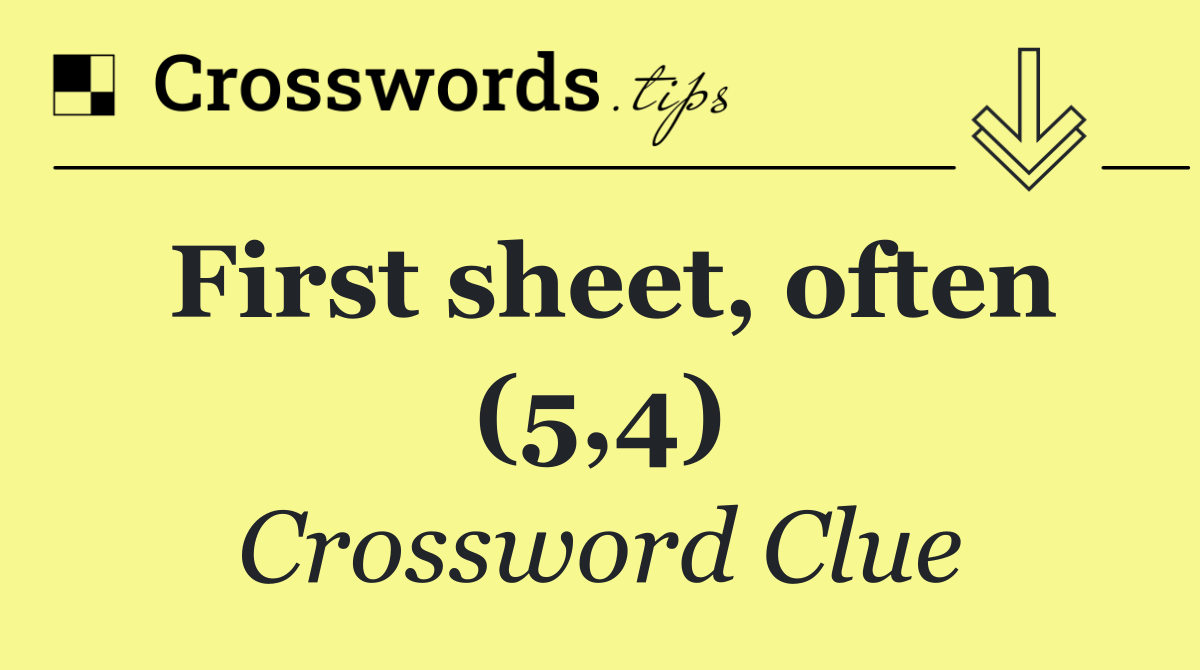 First sheet, often (5,4)