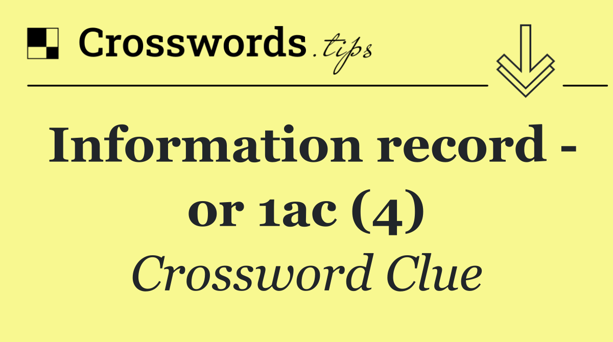 Information record   or 1ac (4)