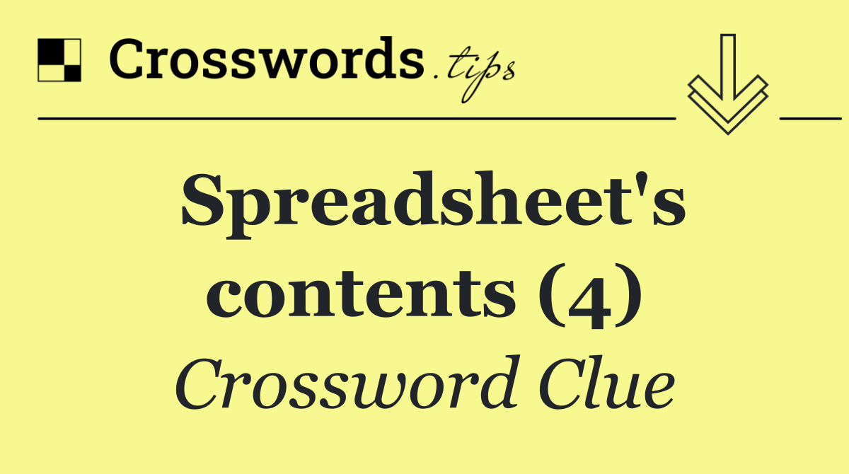 Spreadsheet's contents (4)