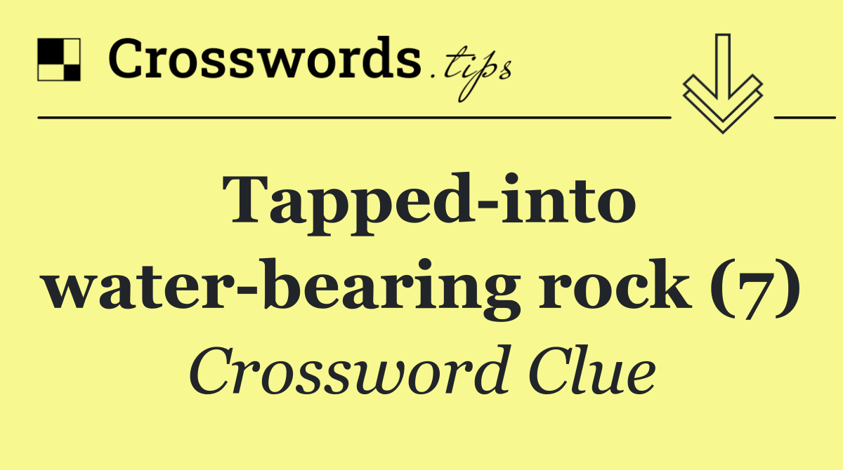 Tapped into water bearing rock (7)