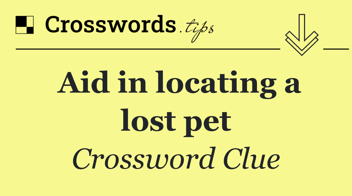 Aid in locating a lost pet