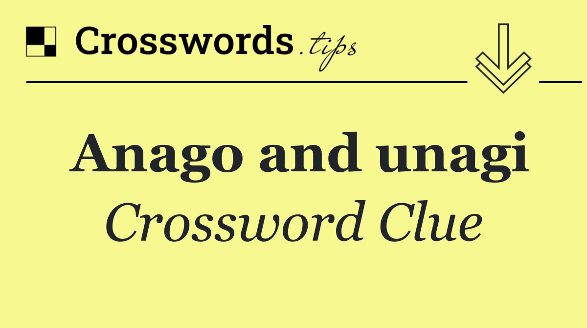 Anago and unagi