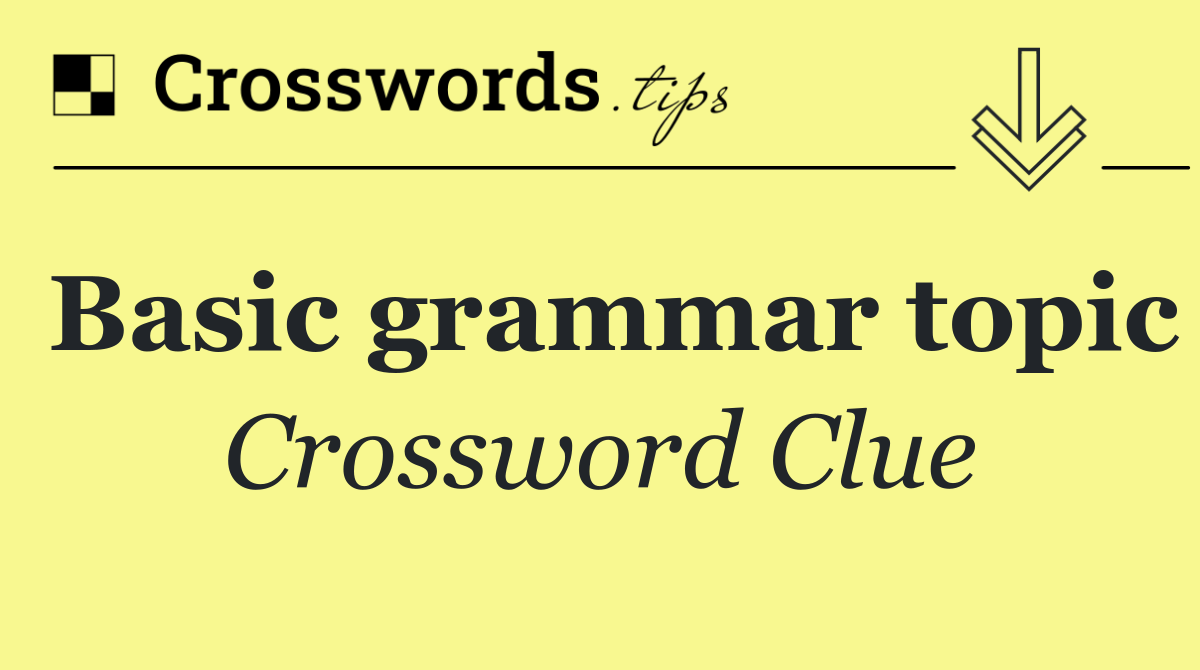 Basic grammar topic