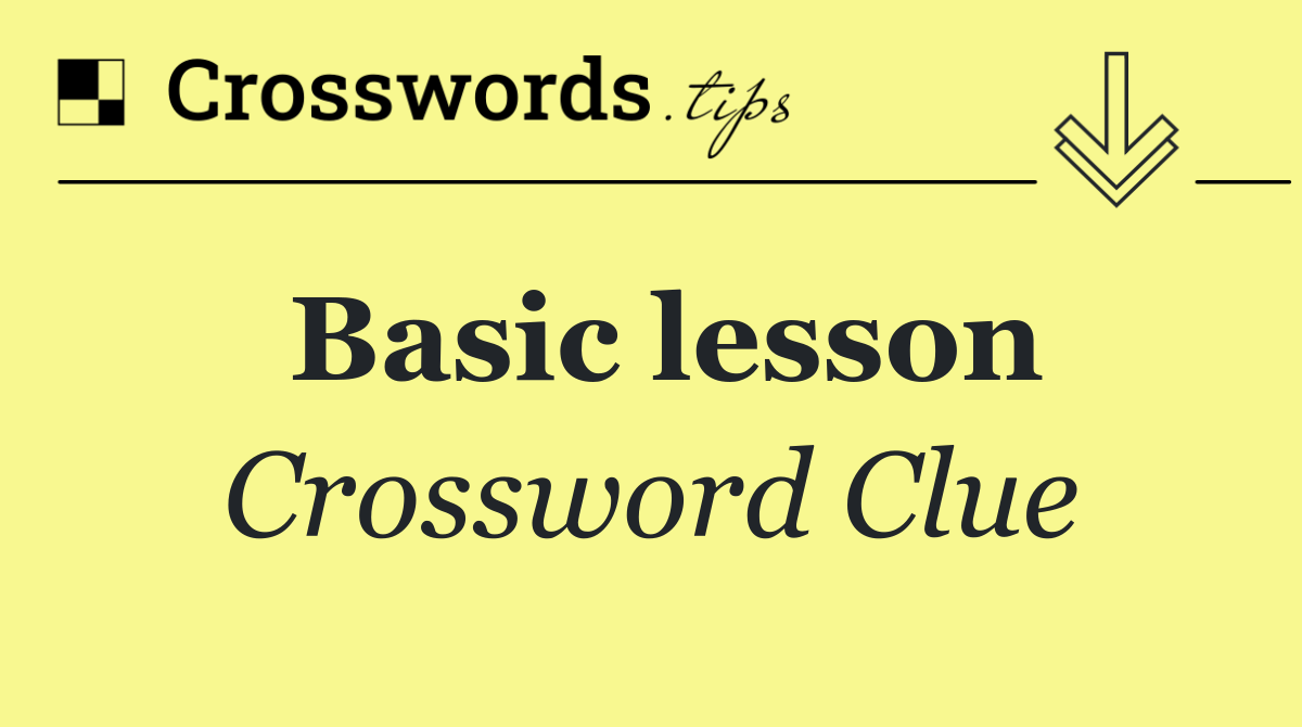 Basic lesson