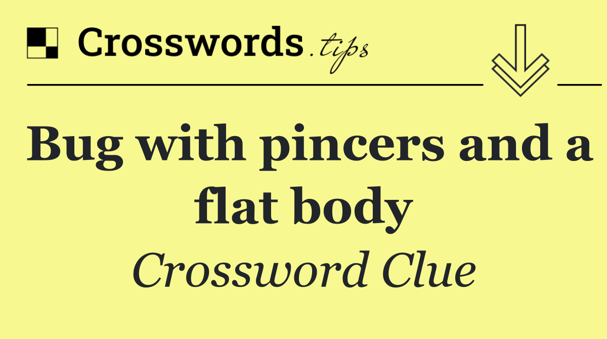 Bug with pincers and a flat body