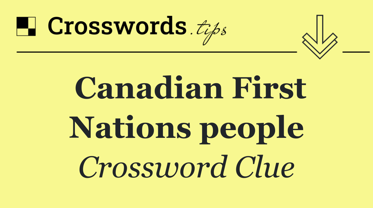 Canadian First Nations people