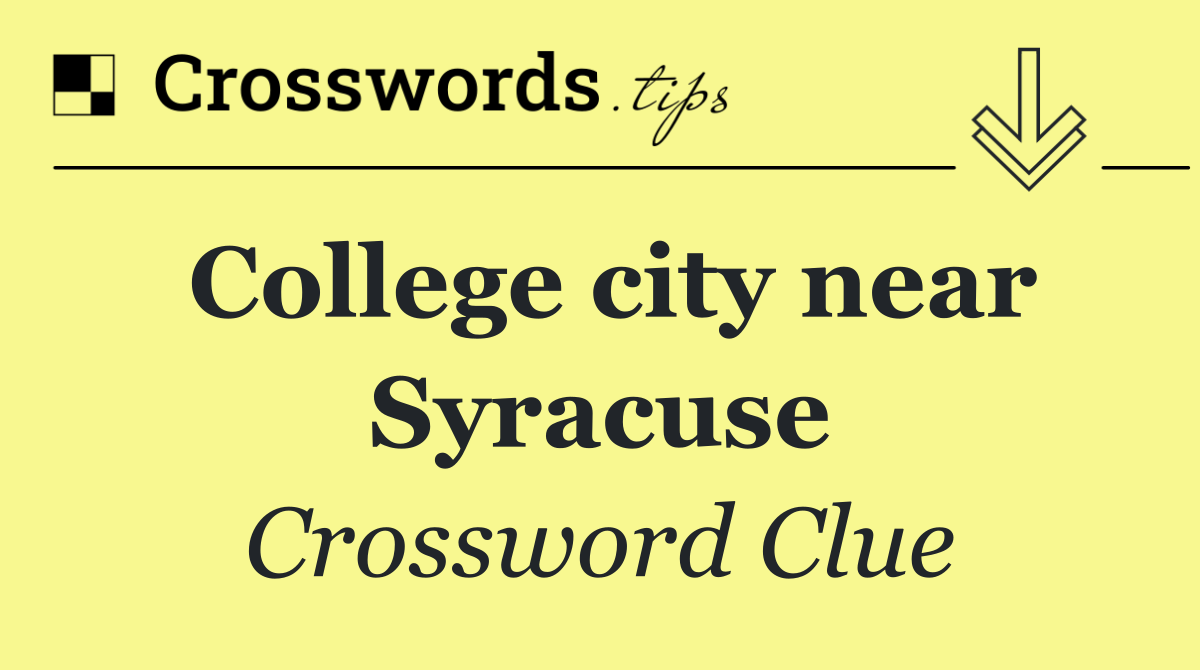 College city near Syracuse