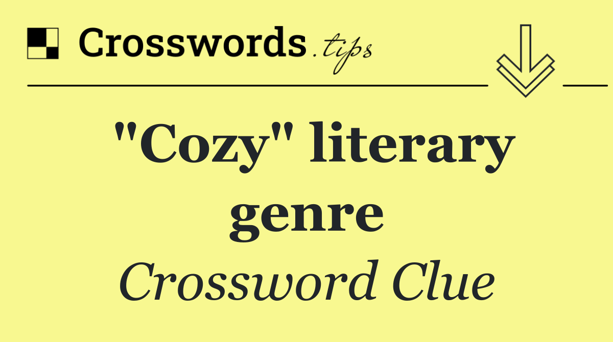 "Cozy" literary genre