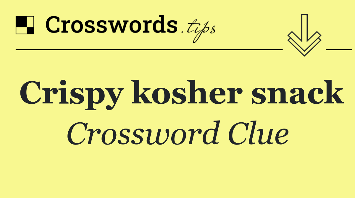 Crispy kosher snack