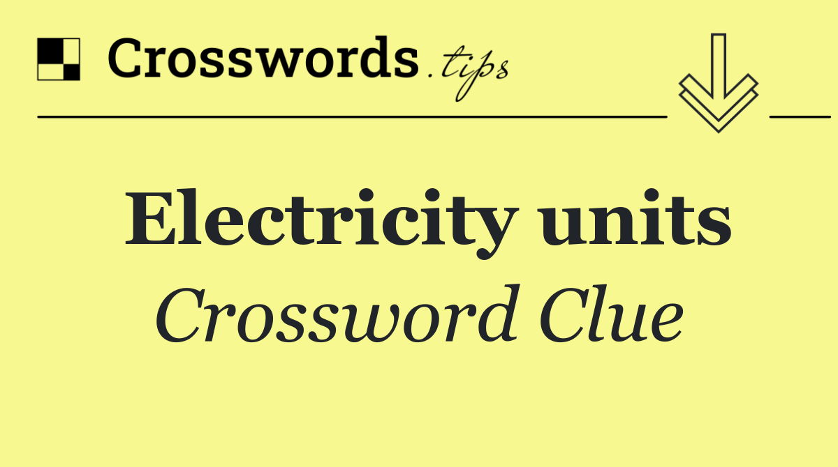 Electricity units