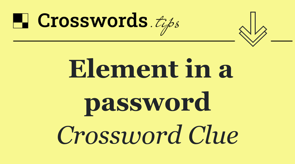 Element in a password
