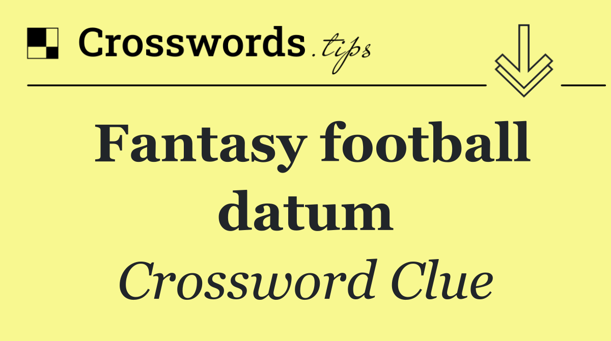 Fantasy football datum