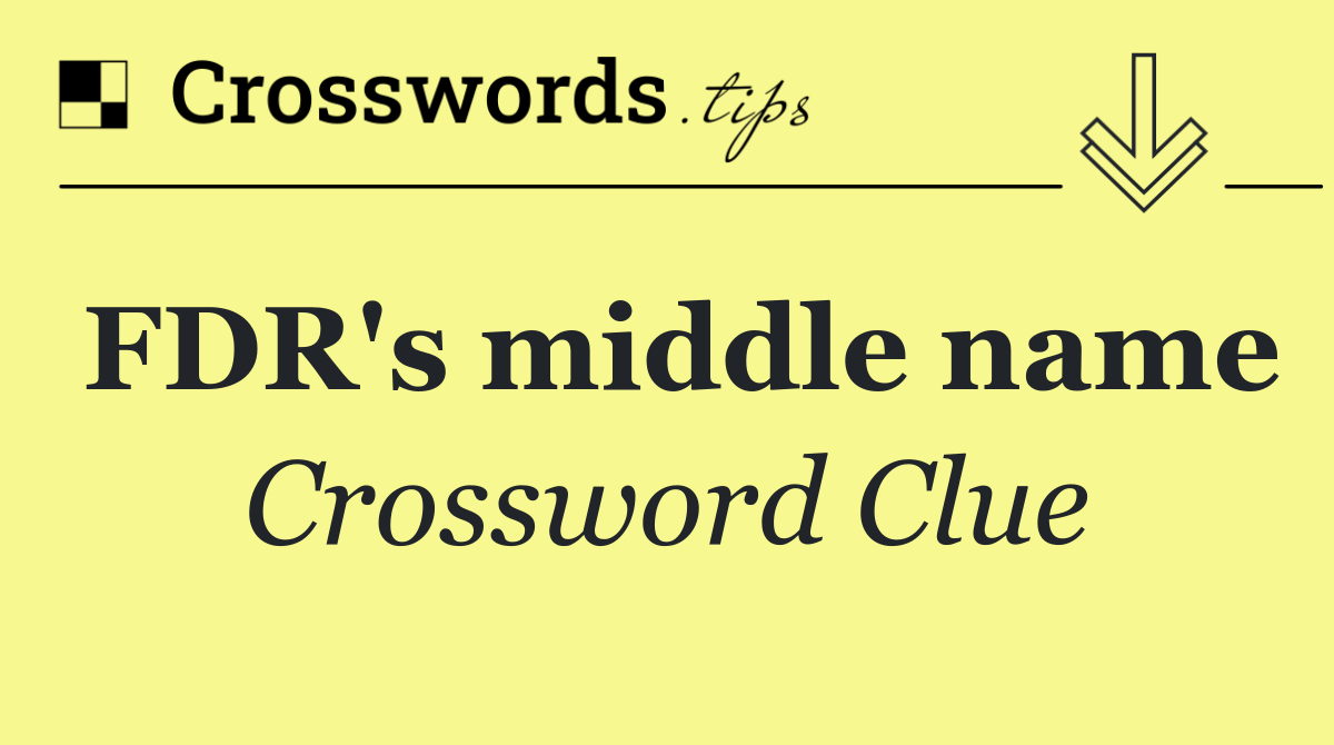 FDR's middle name