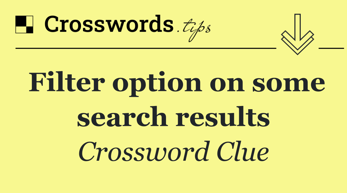 Filter option on some search results