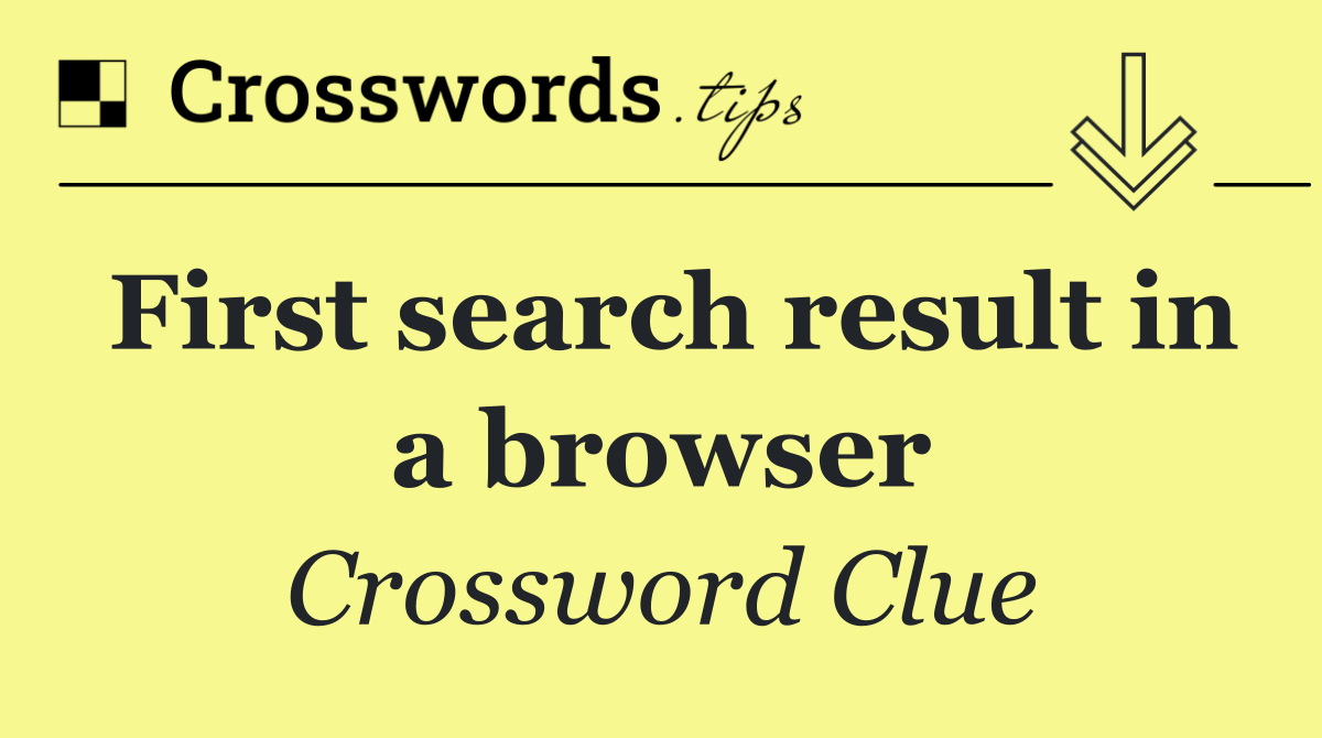 First search result in a browser
