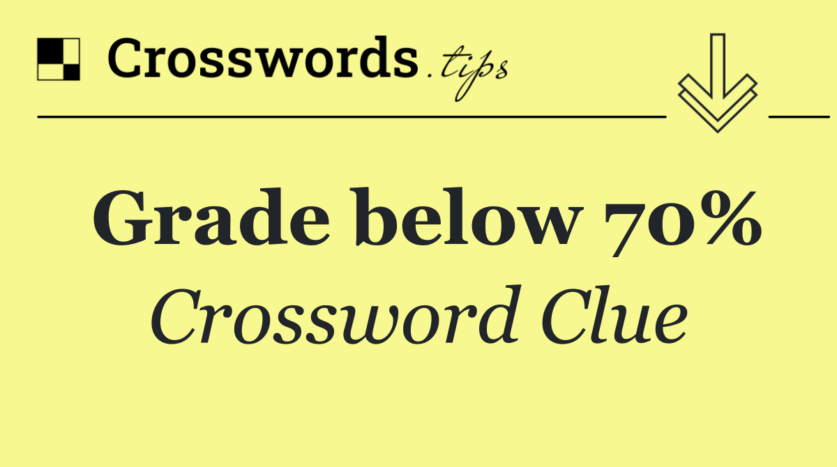 Grade below 70%