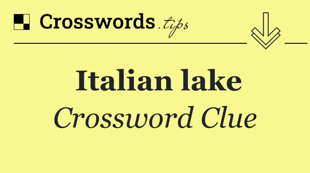Italian lake