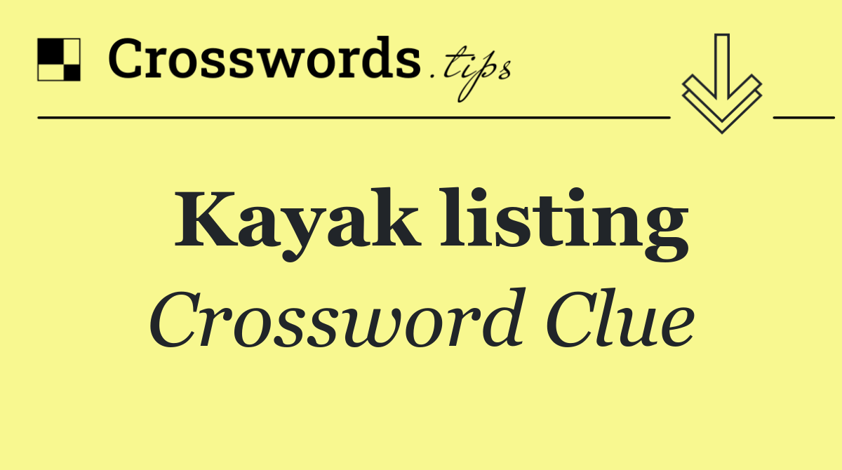 Kayak listing
