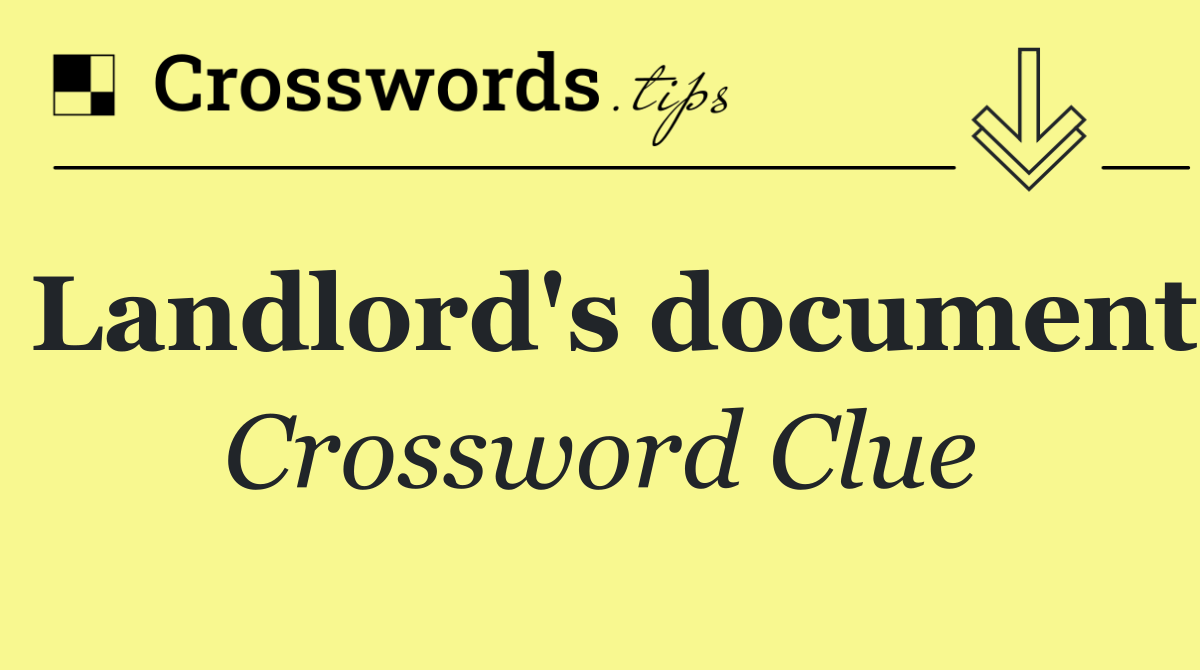 Landlord's document