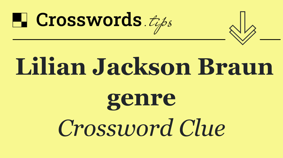 Lilian Jackson Braun genre