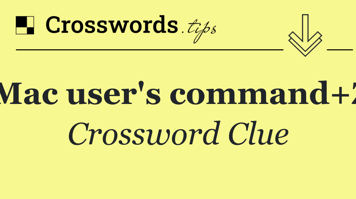 Mac user's command+Z