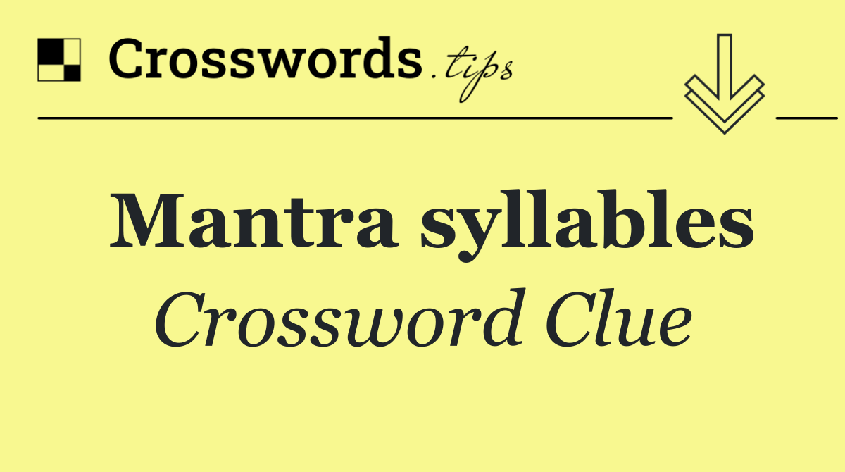 Mantra syllables