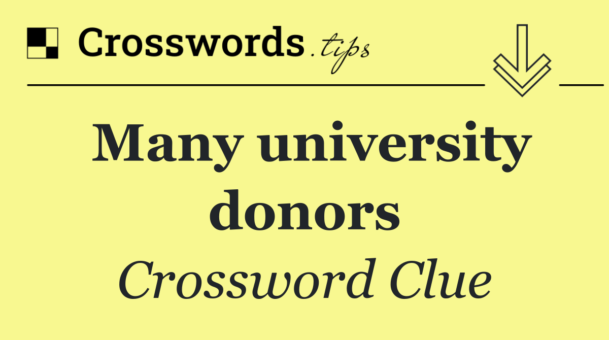 Many university donors
