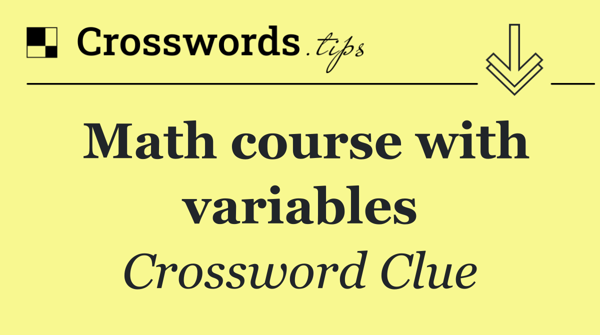Math course with variables