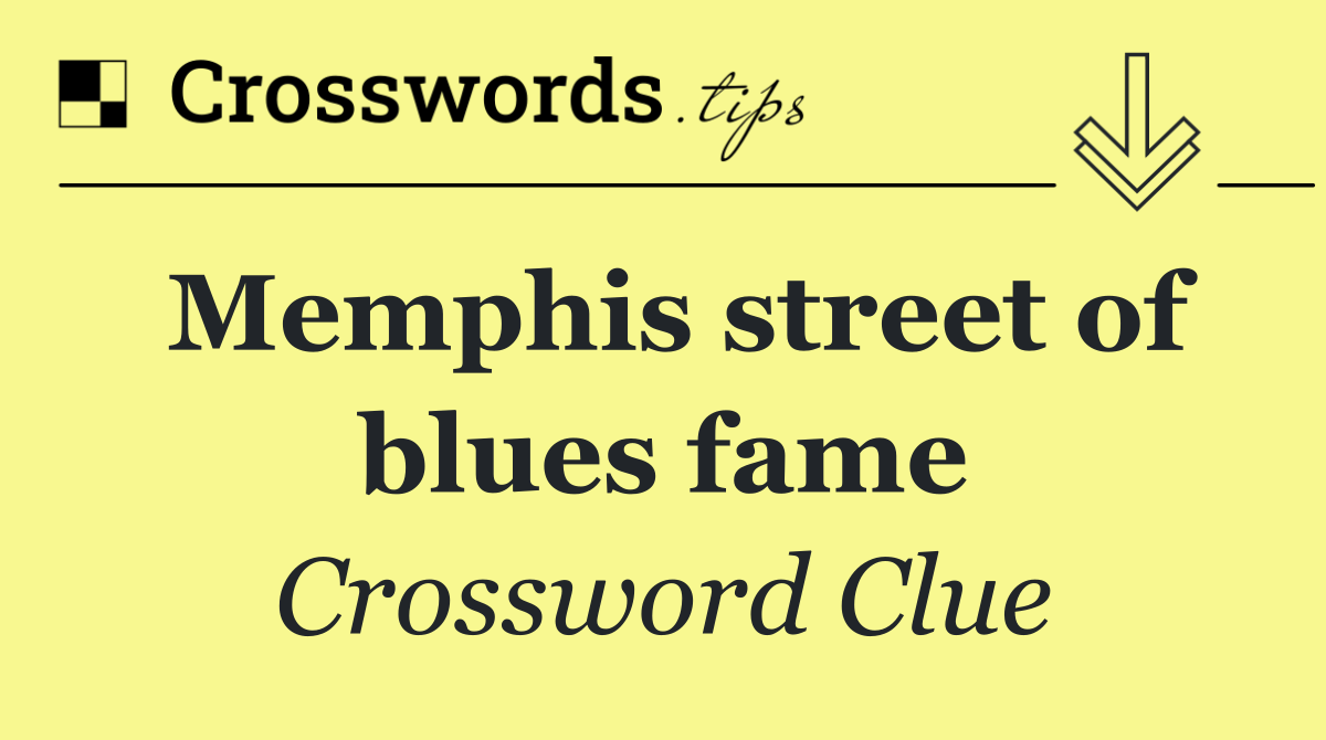 Memphis street of blues fame