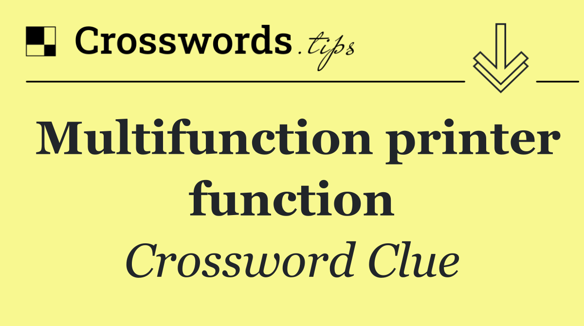 Multifunction printer function