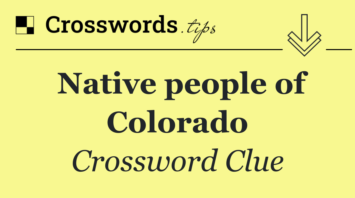 Native people of Colorado