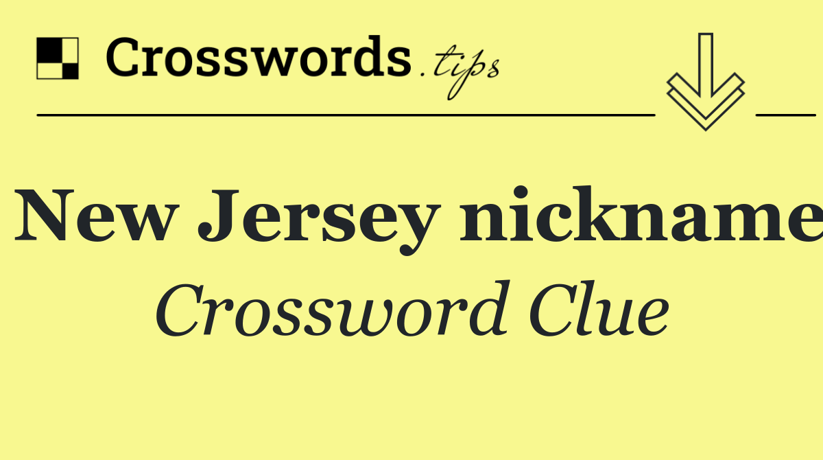 New Jersey nickname