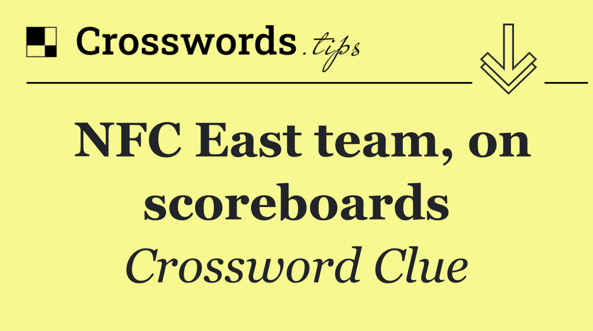 NFC East team, on scoreboards