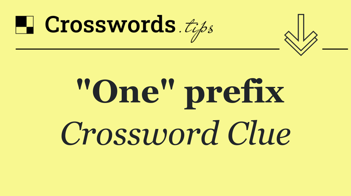 "One" prefix