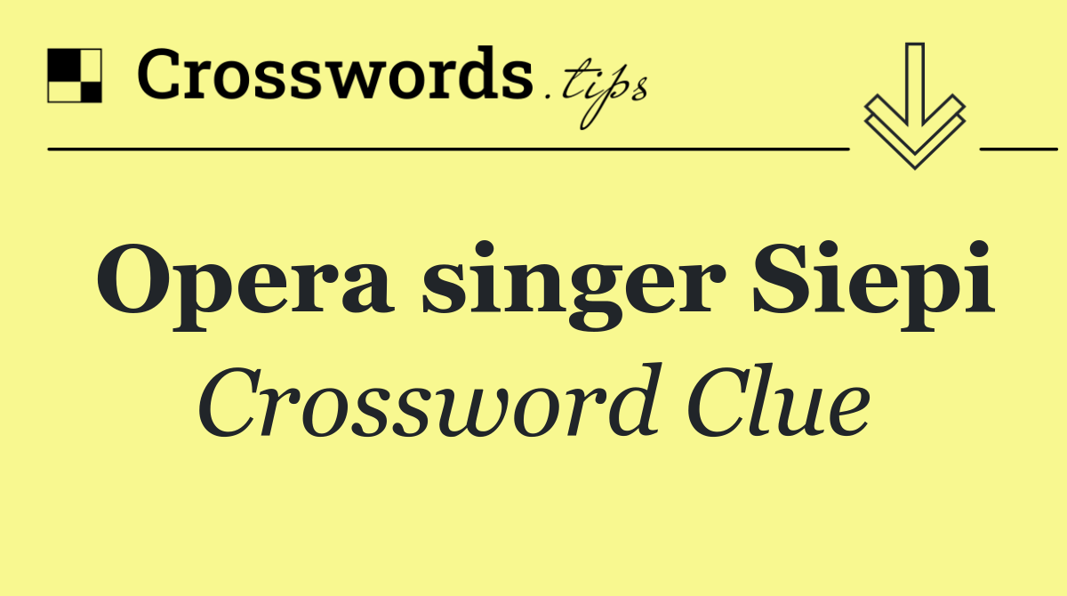 Opera singer Siepi
