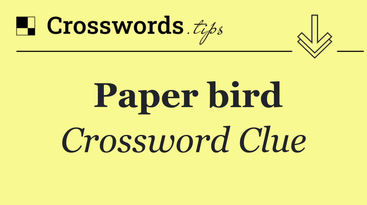 Paper bird