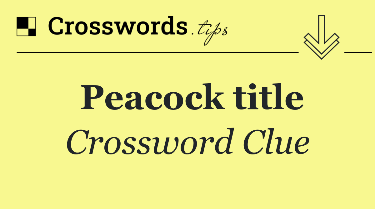 Peacock title