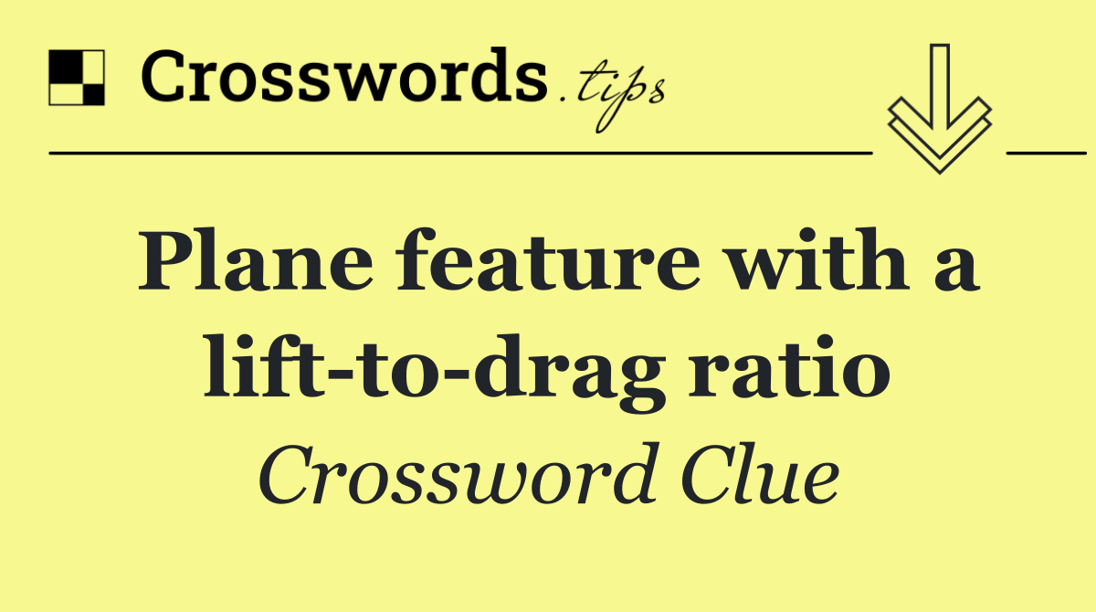 Plane feature with a lift to drag ratio