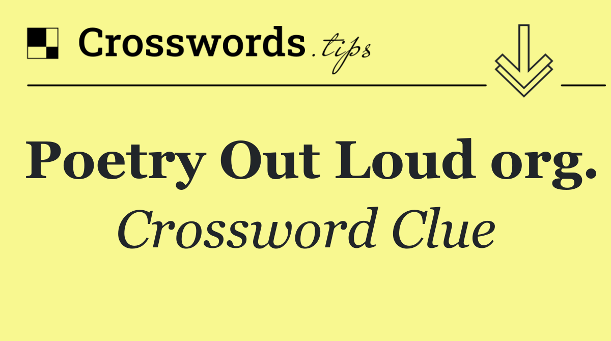 Poetry Out Loud org.