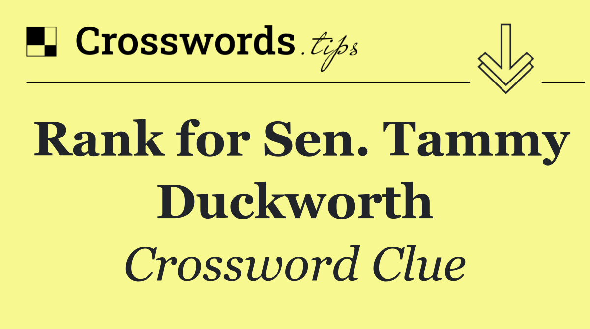 Rank for Sen. Tammy Duckworth