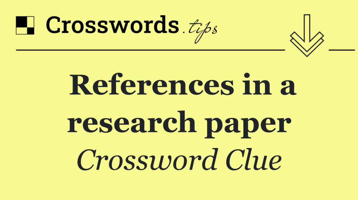 References in a research paper