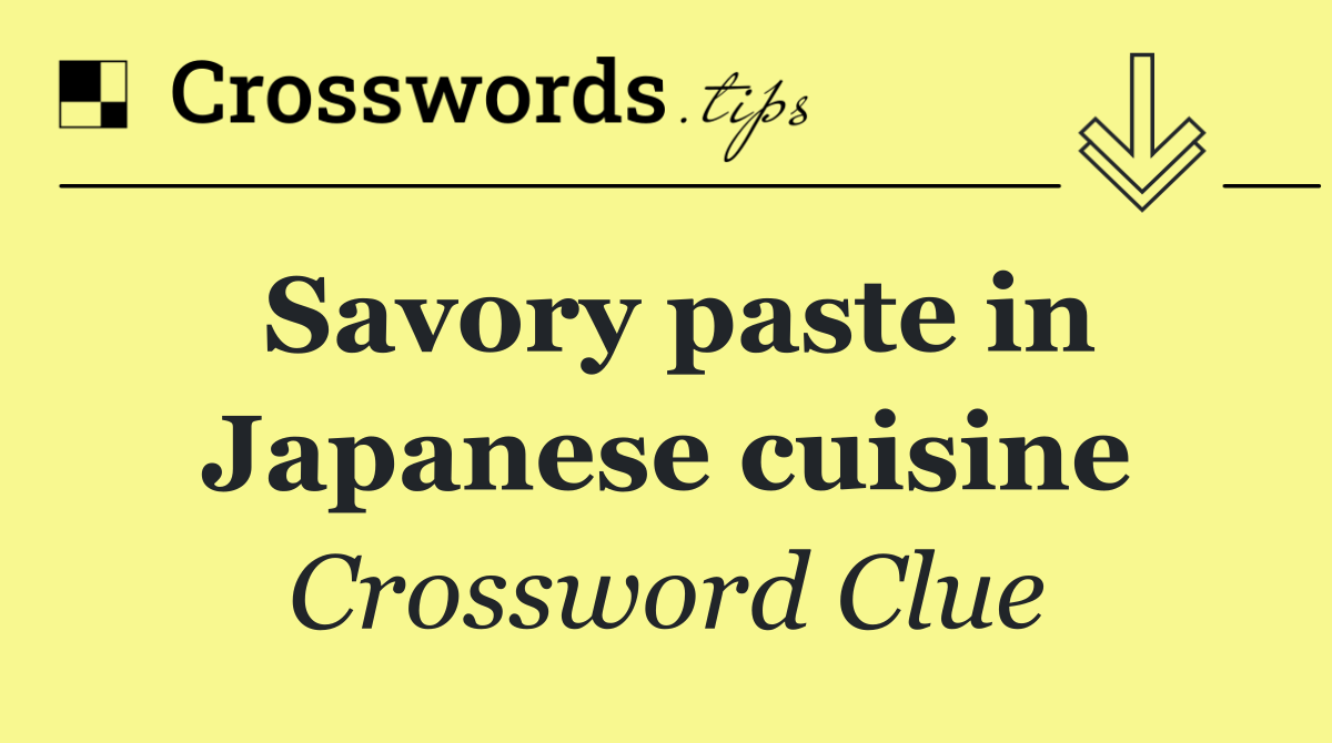 Savory paste in Japanese cuisine