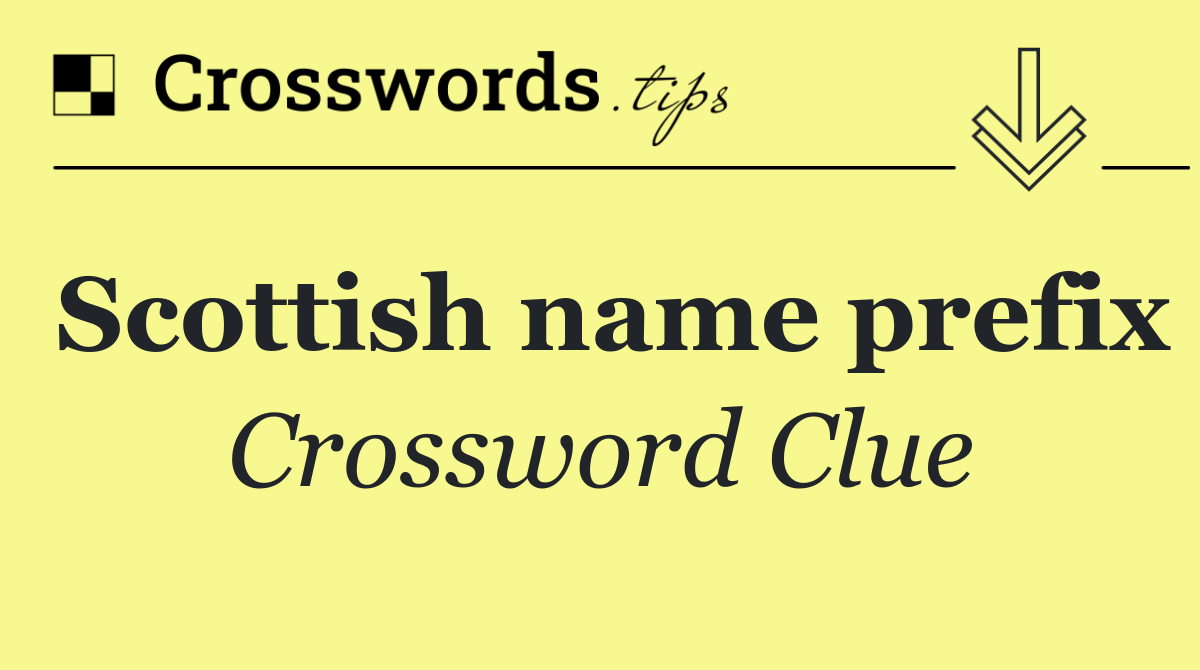Scottish name prefix