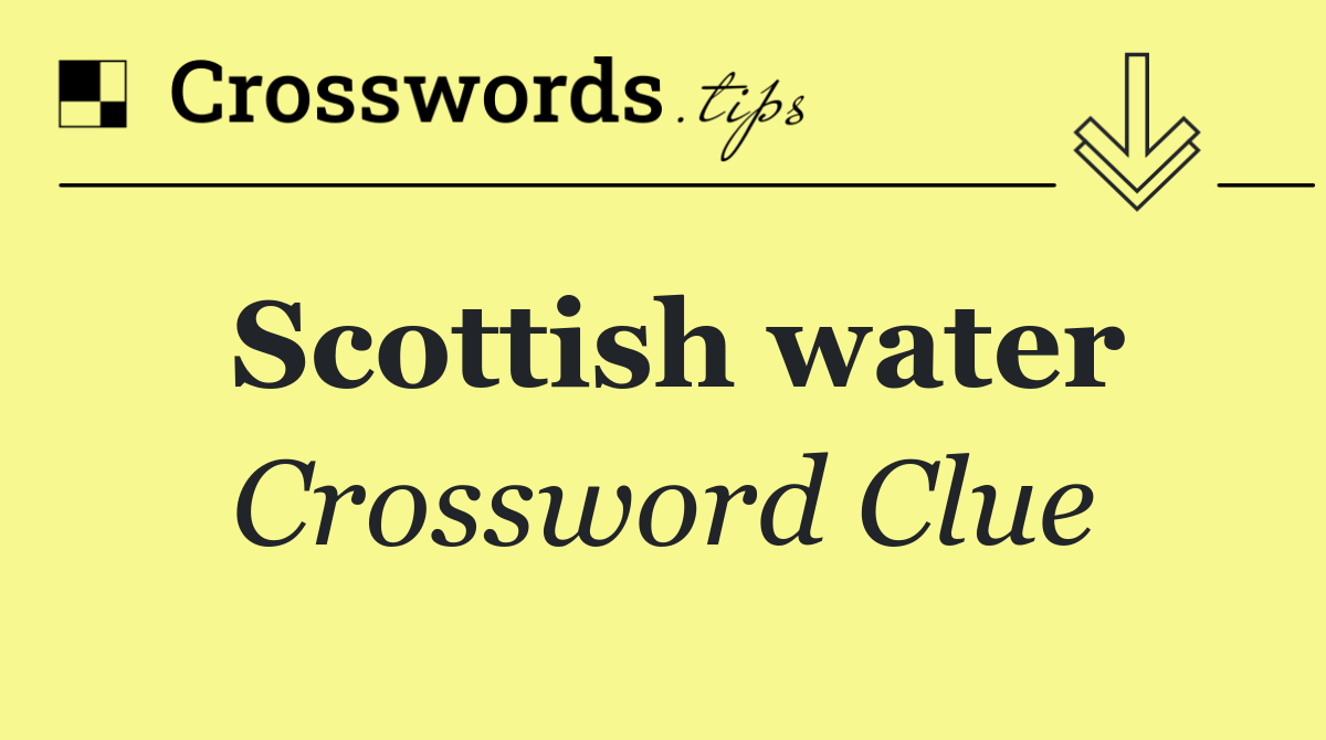 Scottish water