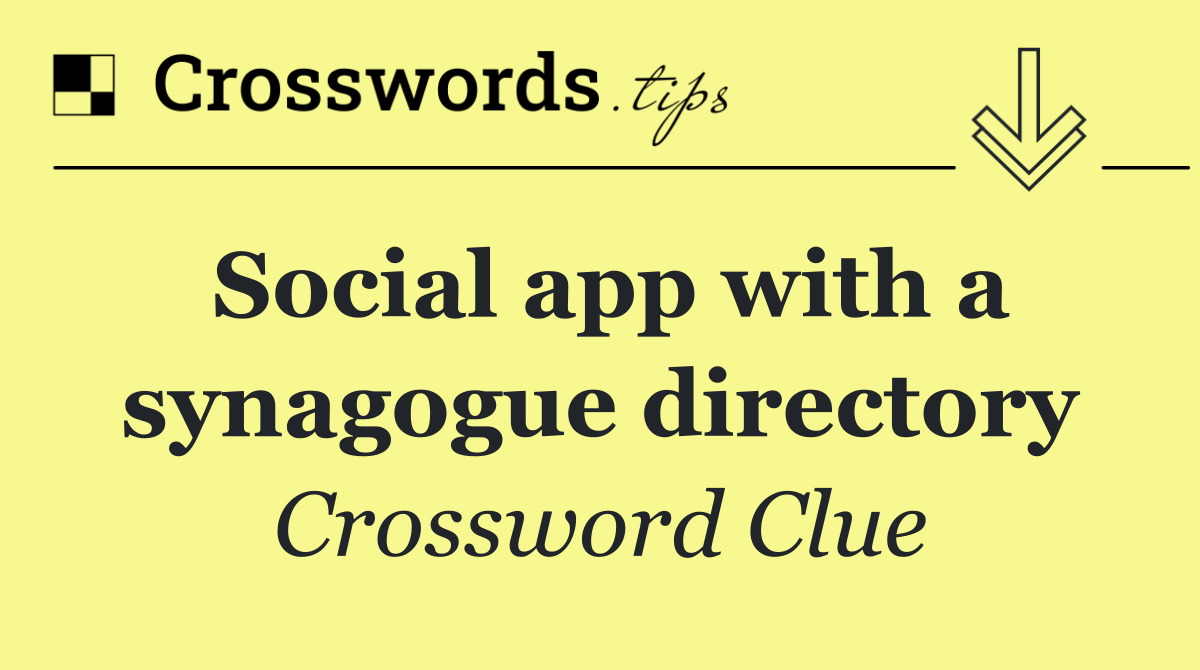 Social app with a synagogue directory