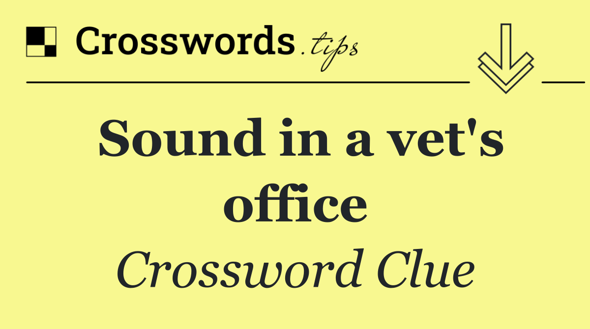 Sound in a vet's office