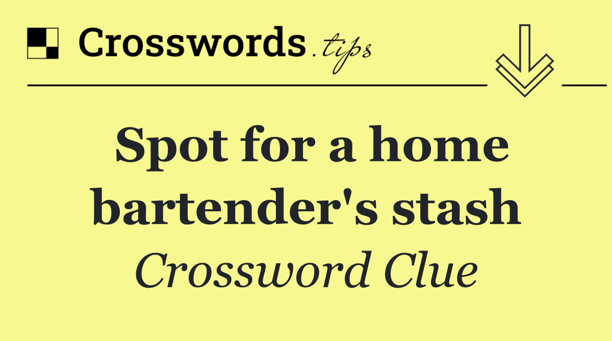 Spot for a home bartender's stash
