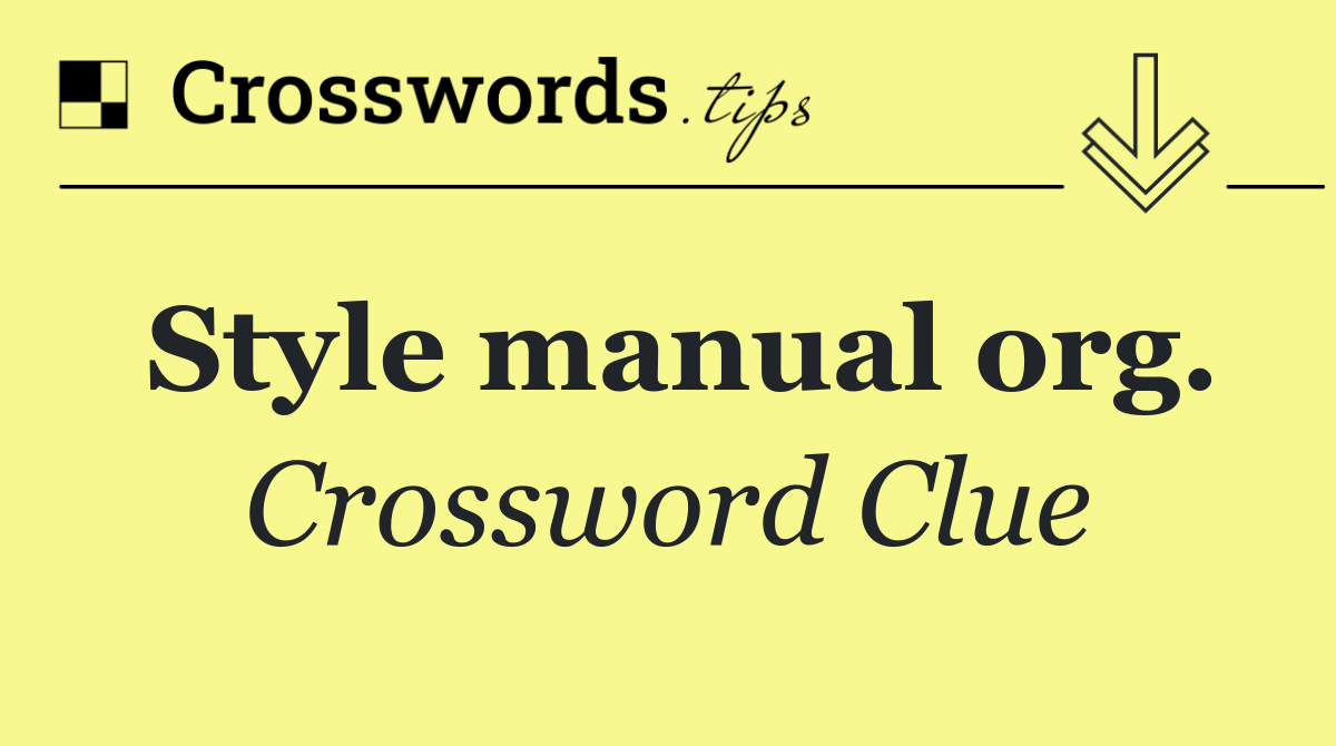 Style manual org.