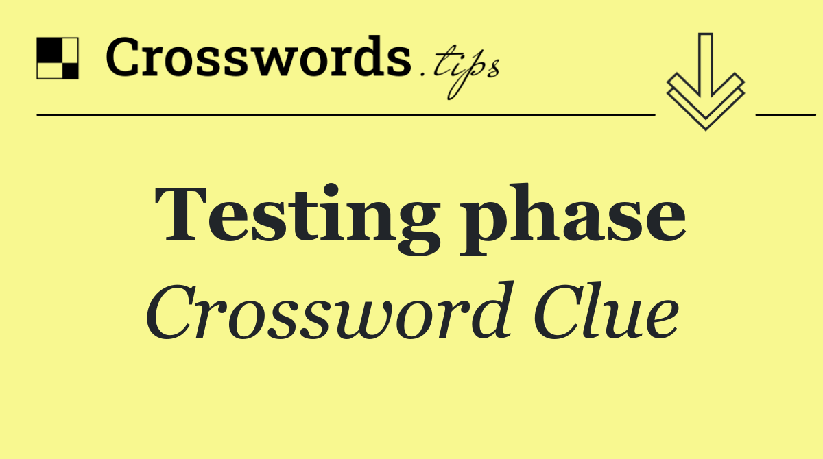 Testing phase