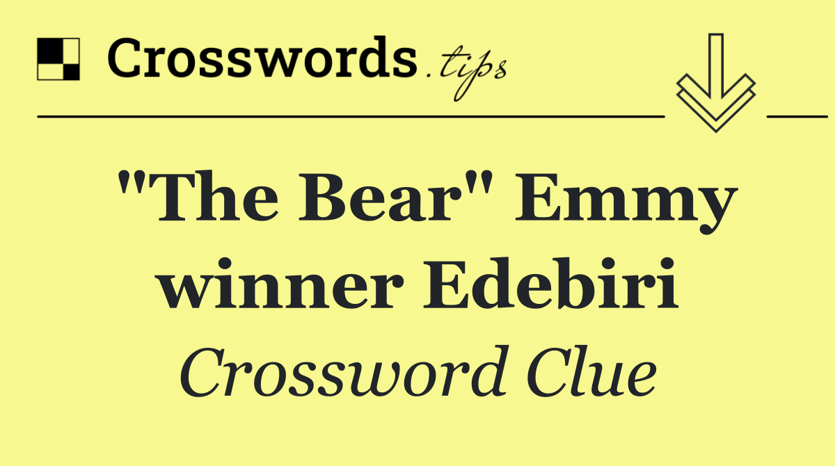 "The Bear" Emmy winner Edebiri